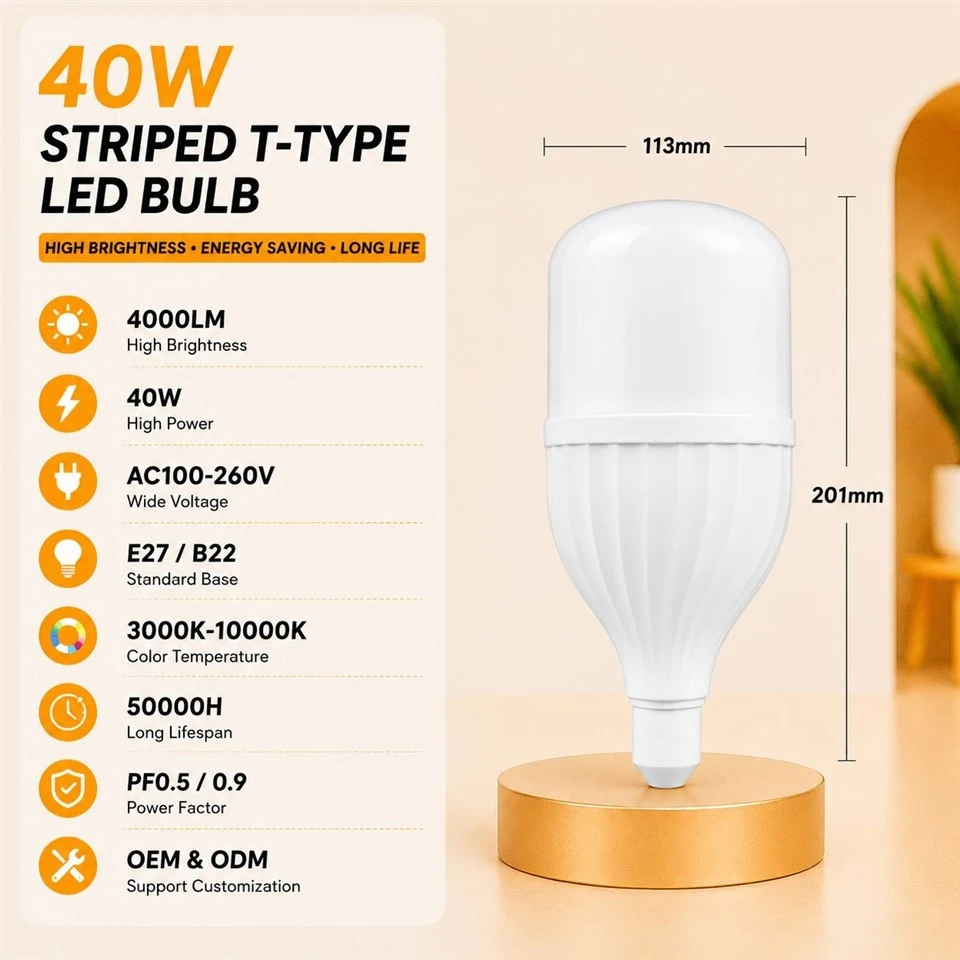 Crosswise Striped LED T-Shape Bulb suppliers